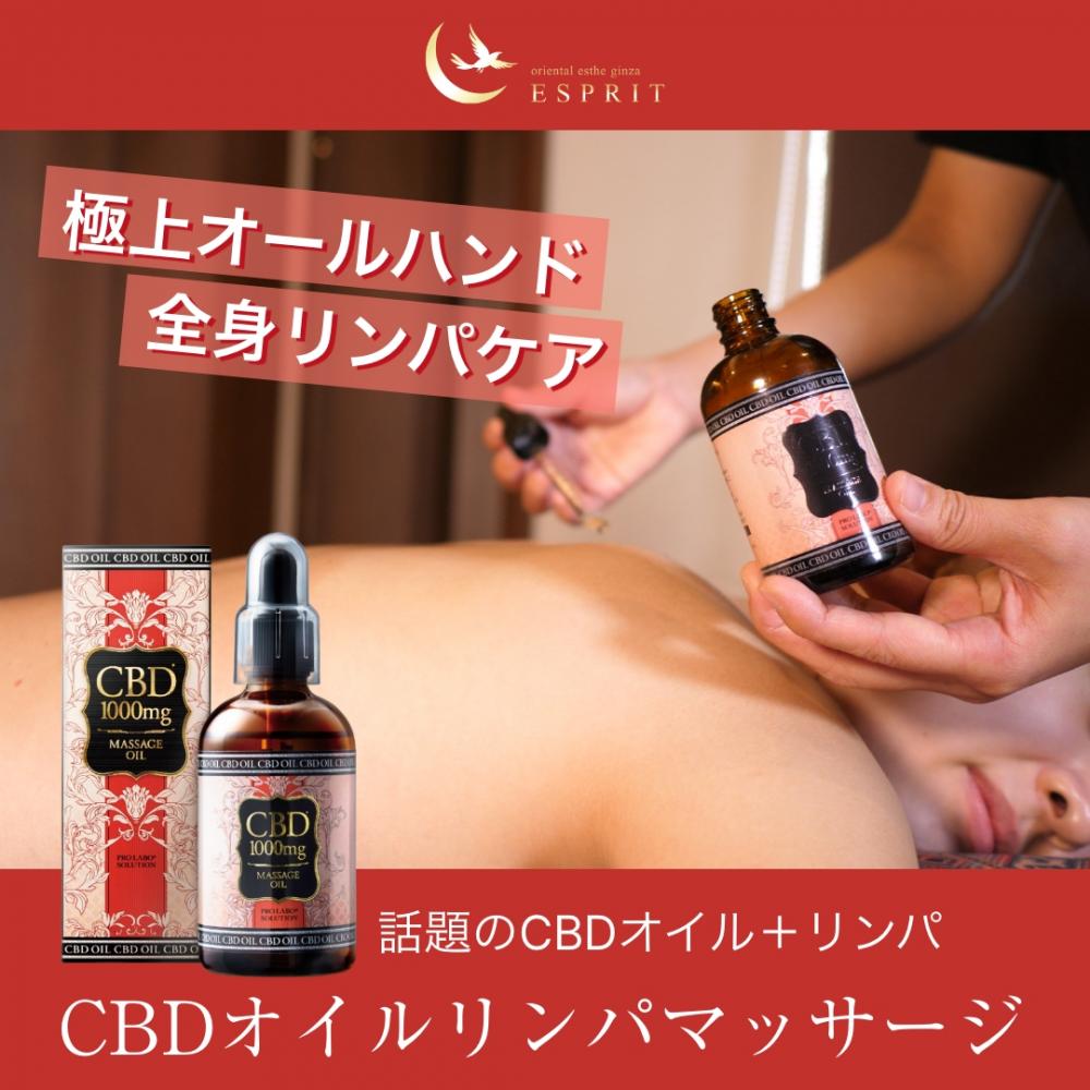 熟練エステティシャンの極上オールハンド!全身&ヘッドリンパケア「CBDオイルリンパマッサージ」